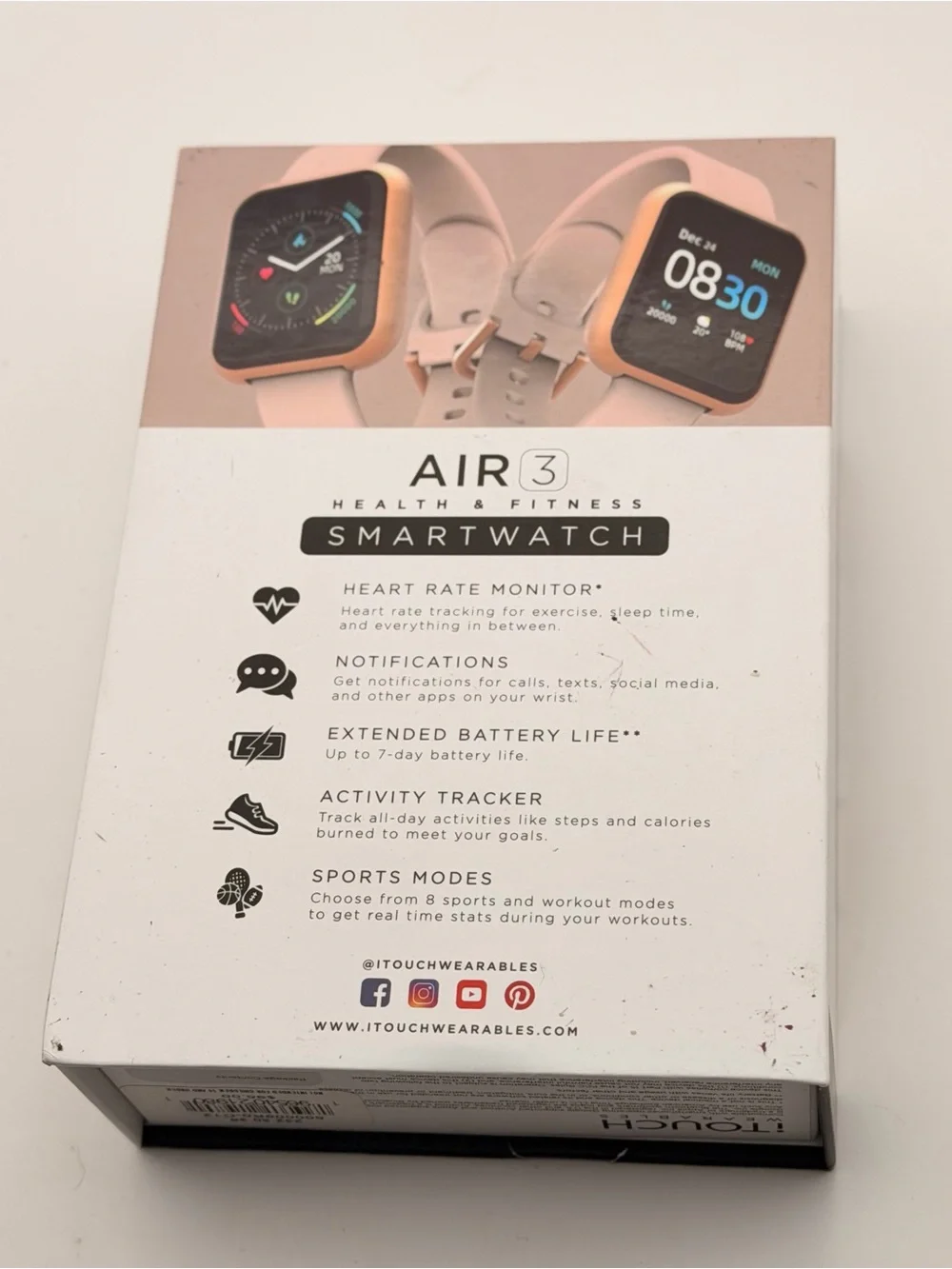ITouch Air 3, Pink/Rose Gold, New, Fitness tracker